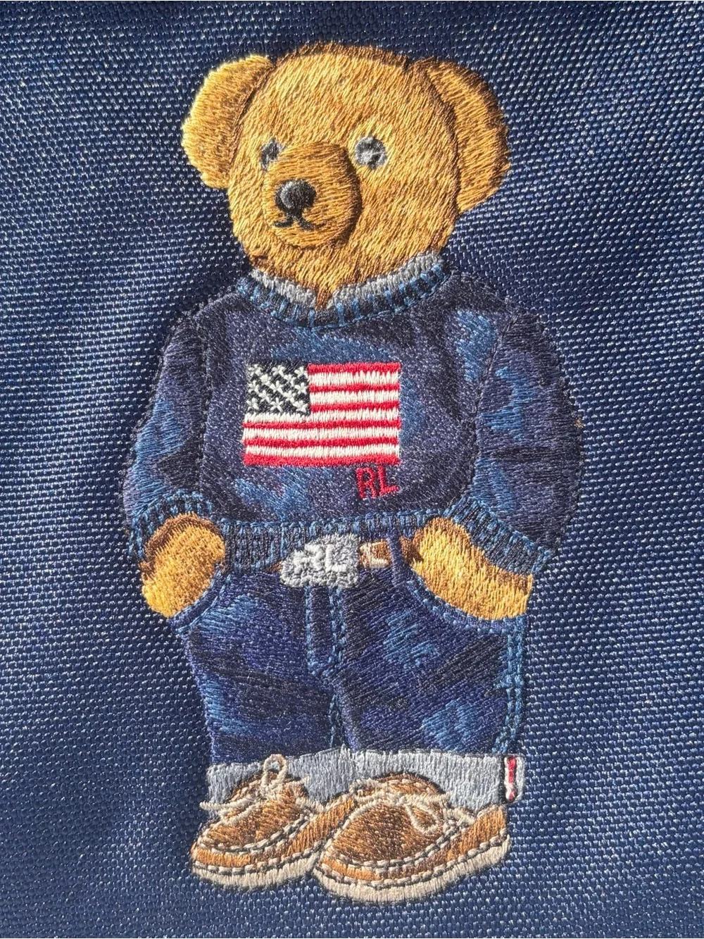 Polo by Ralph Lauren Navy Bear-Embroidered Backpack